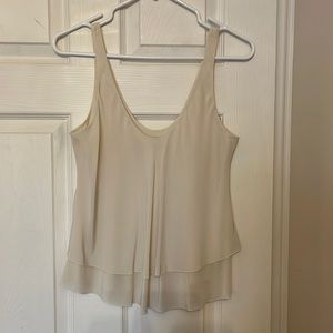 Cream Silk Tiered Tank Top T. Babaton